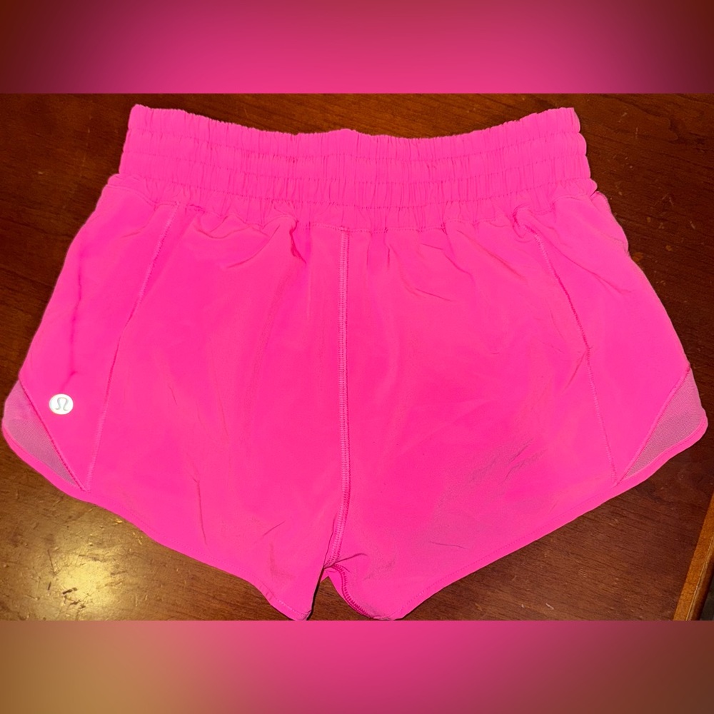 Lululemon Hotty Hot Sonic Pink Shorts with Lining Size 4